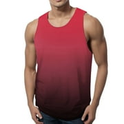 Men's Loose Blend Sleeveless Muscle Shirts, Moisture Wicking Lightweight Tank Tops Men Red,XL